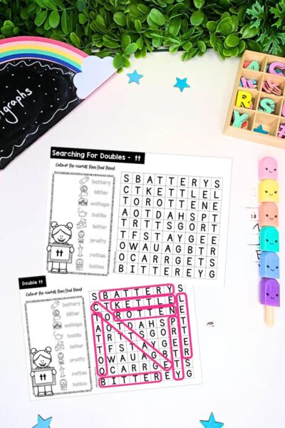 Double Consonants Word Search - tt