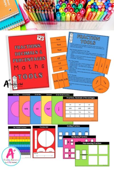 Math Tools Kits A4 Binder – Fractions, Decimals & Percentages