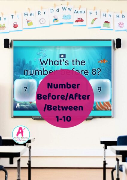 Number Before / After / Between 1-10 Interactive Whiteboard Game