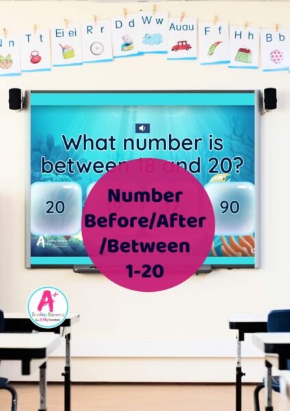 Number Before / After / Between 1-20 Interactive Whiteboard Game