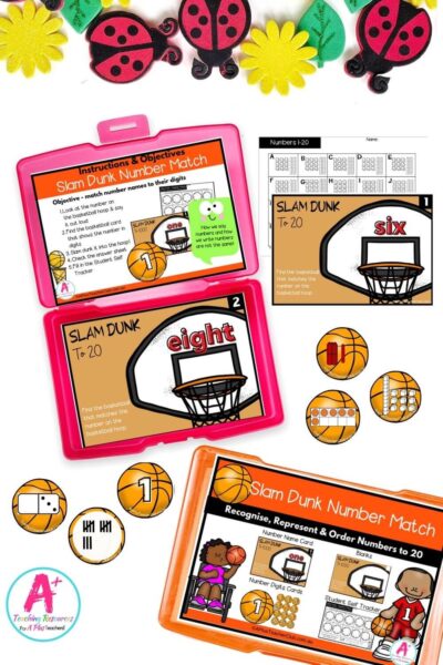 Numbers to 20 Task Cards - Slam Dunk - Set 1