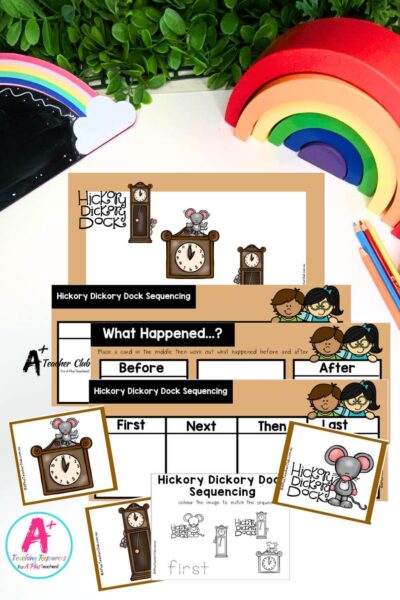 4 Step Sequencing Nursery Rhymes – Hickory Dickory Dock