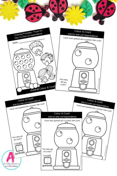 One-To-One Correspondence - Student Booklet 1-20 - Gumballs