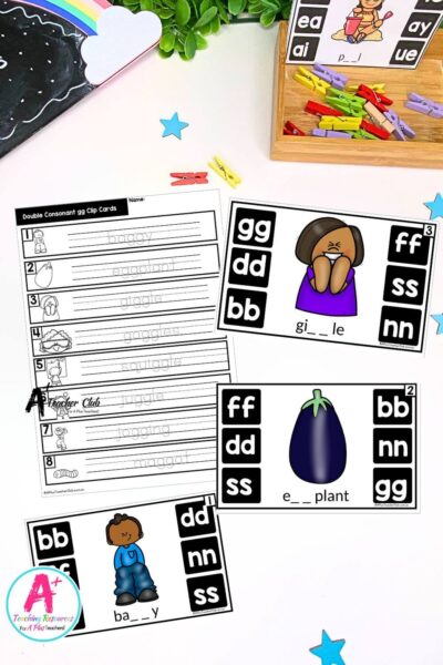 Double Consonant Clip Cards - gg