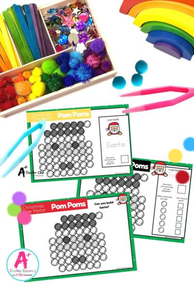 Fine Motor Pom Poms - Christmas - Intermediate