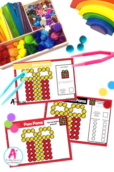 Fine Motor Pom Poms - Christmas - Easy