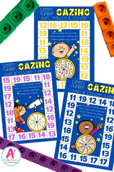Teen Numbers – Spin & Cover Games – Star Gazing Theme